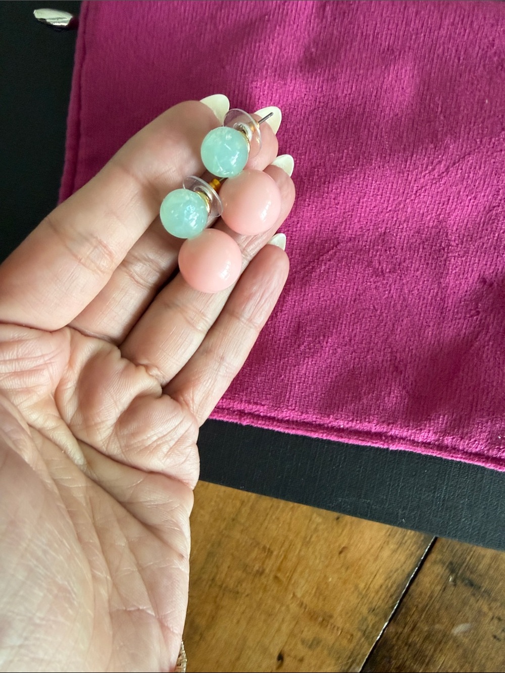 Lele Sadoughi Oasis Double Drop Earrings in Blush Opal -REVOLVE- - Picture 6 of 6